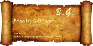 Bogoly Gábor névjegykártya