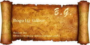 Bogoly Gábor névjegykártya