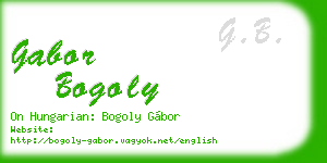 gabor bogoly business card